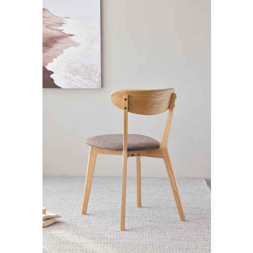 Solidwood Fuji Dining Chair Set of 2, 44x46CM, Oak