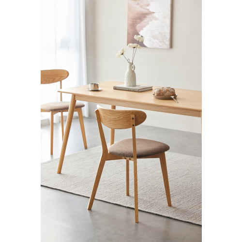 Solidwood Fuji Dining Chair Set of 2, 44x46CM, Oak