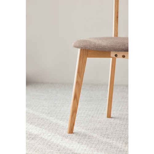 Solidwood Fuji Dining Chair Set of 2, 44x46CM, Oak