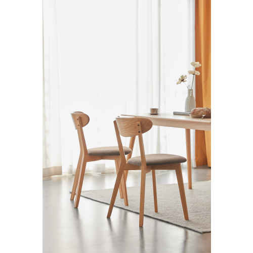 Solidwood Fuji Dining Chair Set of 2, 44x46CM, Oak