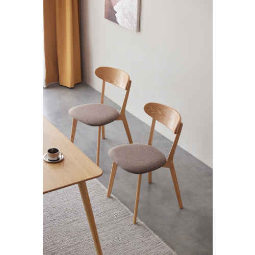 Solidwood Fuji Dining Chair Set of 2, 44x46CM, Oak