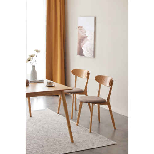 Solidwood Fuji Dining Chair, Oak, Set of 2