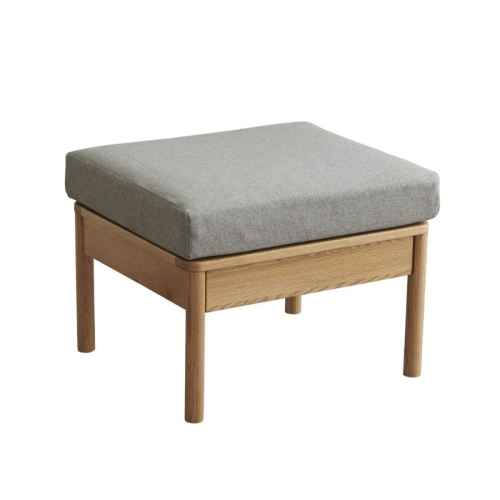 Solidwood Seattle Ottoman, 59x53CM, Grey/Oak