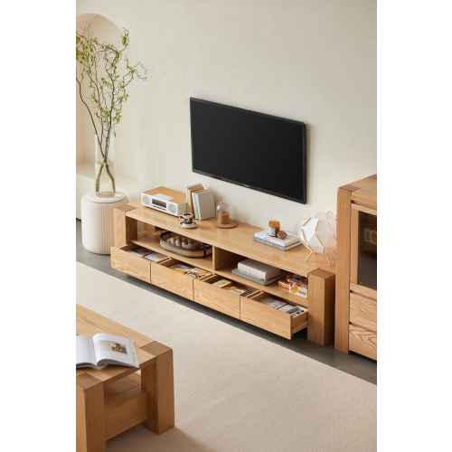 Solidwood Rayden TV Stand, 200x42CM, Oak