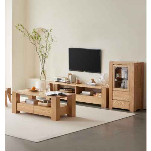 Solidwood Rayden TV Stand, 180x42CM, Oak