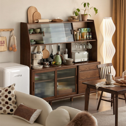 Solidwood Bailey Sideboard, 180x40x169CM, Black Walnut