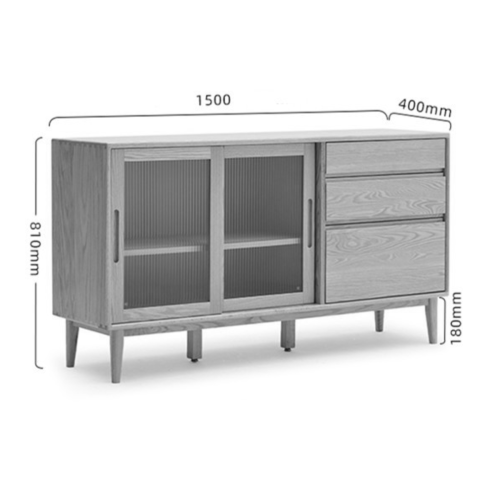 Solidwood Bailey Sideboard, 150x40x81CM, Black Walnut