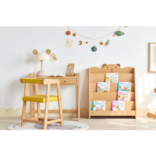 Solidwood Ayla Bear Styling Bookshelf of Five-tier, 78x33CM, Beech