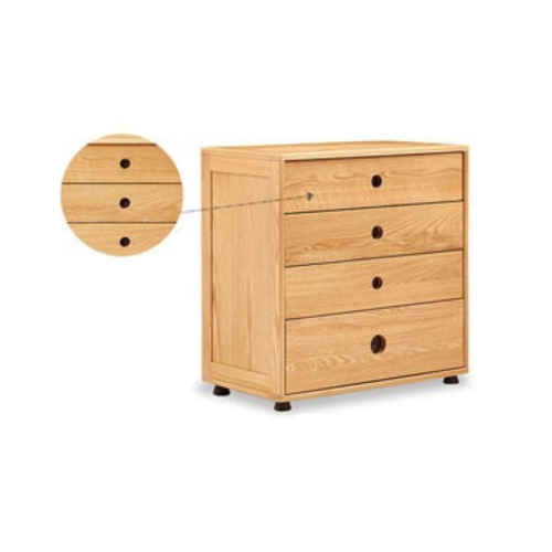 Solidwood Gleam Kids Combo Storage Chest of 4 drawers, 74x40x75cm, Oak