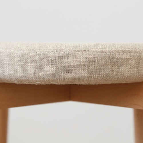 Solidwood Milan Stool with Cushion, 41.5X45cm, Beech & Beige