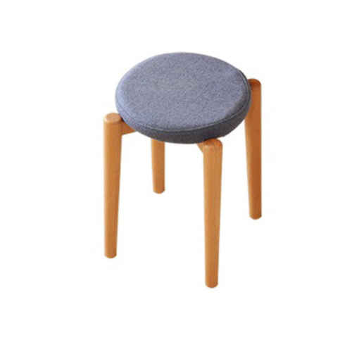 Solidwood Milan Stool with Cushion, Beech & Blue