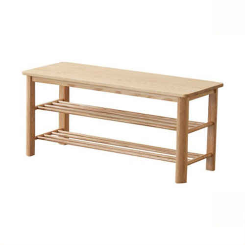 Solidwood Fuji Shoe Bench, 80x30x42cm, Oak