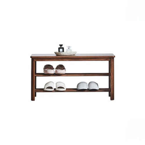 Solidwood Fuji Shoe Bench, 80x30x42cm, Walnut