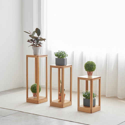 Solidwood Berlin Plant Stand, 30x30x76cm, Oak