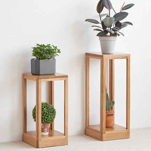 Solidwood Berlin Plant Stand, 30x30x92cm, Oak