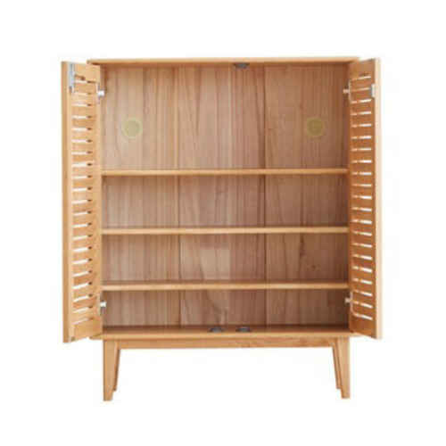 Solidwood Bailey Shoe Cabinet, 80x35x100cm, Oak