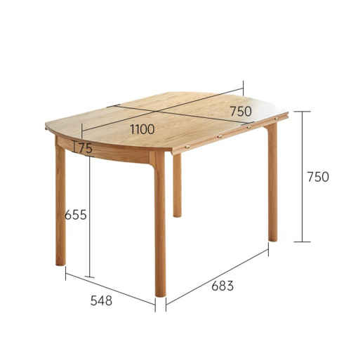 Solidwood Norway Folding Dining Table, Round, 110x75cm, Oak