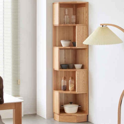 Solidwood Pittsburgh Corner Bookcase, 40x40x180cm, Oak