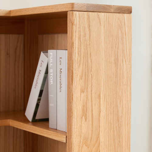 Solidwood Pittsburgh Corner Bookcase, 55x55x180cm, Oak