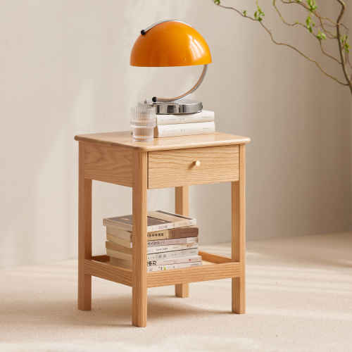 Solidwood Kano Bedside Table, 38x35x47cm, Oak