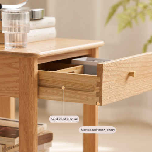 Solidwood Kano Bedside Table, 38x35x47cm, Oak