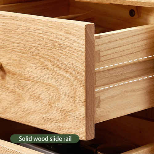Solidwood Fuji Bedside Table, 40x35x48cm, Oak