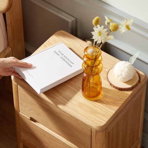 Solidwood Norway Bedside Table with 2 Drawers