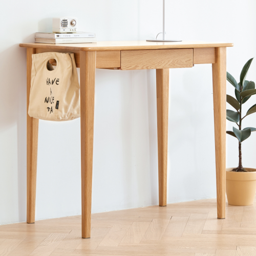 Solidwood Bailey Desk with 1 Drawer, Natural