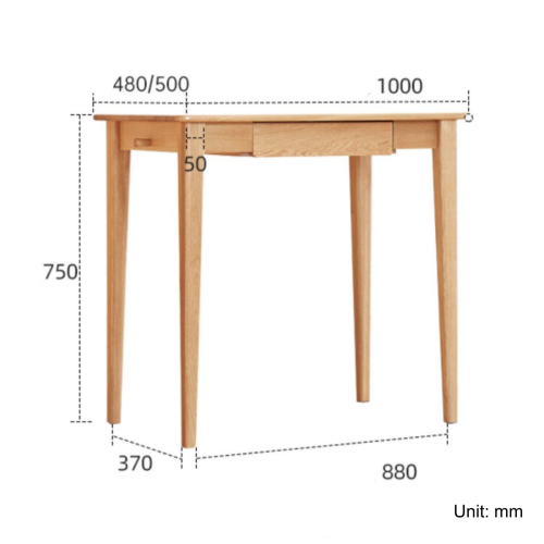 Solidwood Bailey Desk with 1 Drawer, Natural