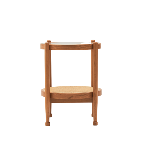 Solidwood Calamo Rattan Side Table, 52x52x60cm