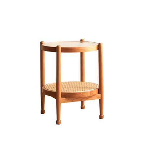 Solidwood Calamo Rattan Side Table, 52x52x60cm