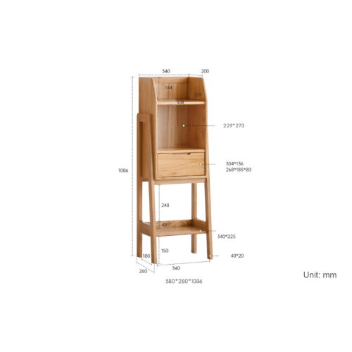 Solidwood Bailey Side Cabinet, Tall