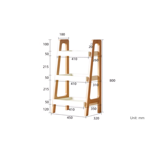 Solidwood Bailey Shelving Unit, 3-Tier