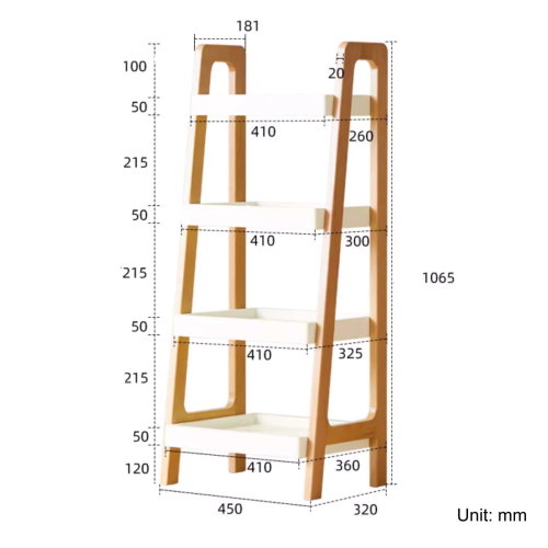 Solidwood Bailey Shelving Unit, 4-Tier