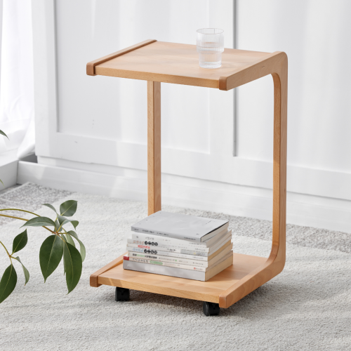 Solidwood Bailey Side Table with Wheels