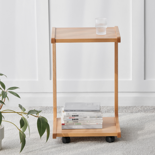 Solidwood Bailey Side Table with Wheels