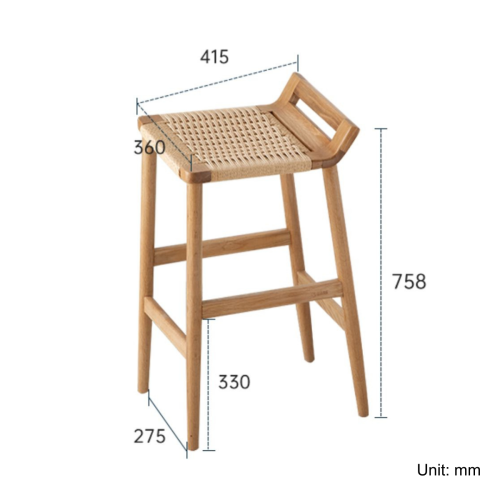 Solidwood Santa Rosa Rattan Bar Stool