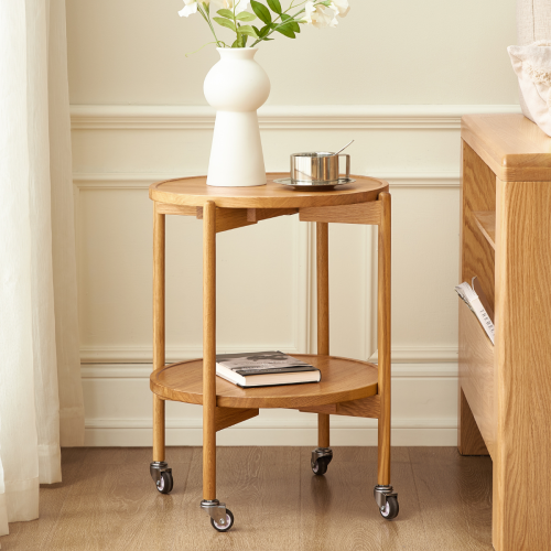 Solidwood Santa Rosa Side Table with Wheels