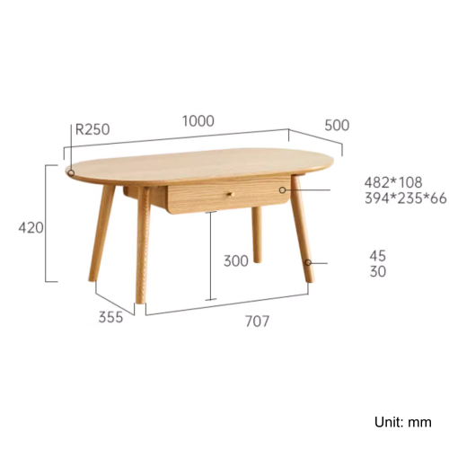 Solidwood Santa Rosa Coffee Table with Drawer