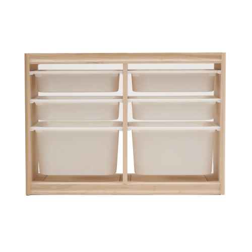 Solidwood Mio Kids Toy Storage Combination with 6 Boxes