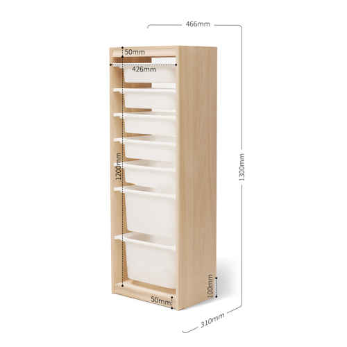 Solidwood Mio Kids Toy Storage Combination with 7 Boxes