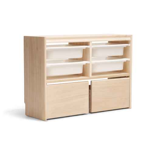 Solidwood Mio Kids Toy Storage Combination with 2 Drawers and 4 Boxes