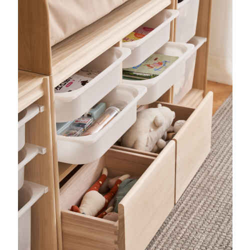 Solidwood Mio Kids Toy Storage Combination with 2 Drawers and 4 Boxes