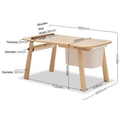 Solidwood Mio Kids Desk with Storage Box