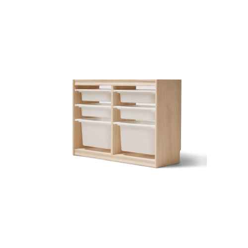 Solidwood Mio Kids Bookshelf + Toy Storage Combination, Set of 2