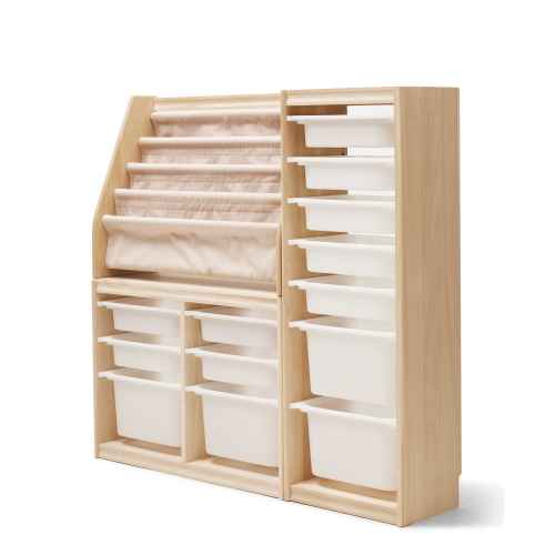 Solidwood Mio Kids Bookshelf + Toy Storage Combination, Set of 3