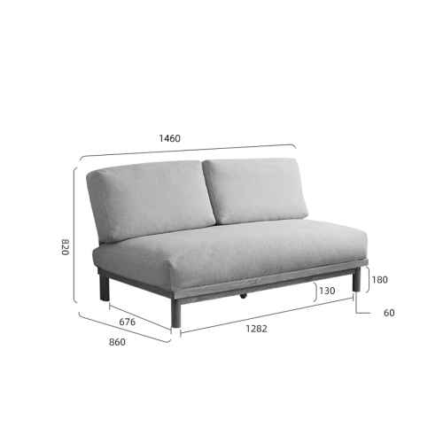 Solidwood Amber Sofa, 150cm, Beige & Natural