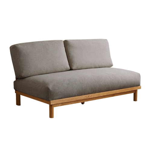 Solidwood Amber Sofa, 150cm, Grey & Natural