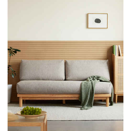 Solidwood Amber Sofa, 150cm, Grey & Natural