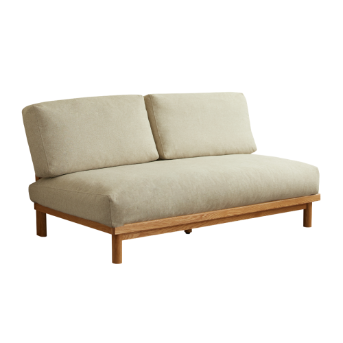 Solidwood Amber 2.5-Seater Sofa, Beige & Natural